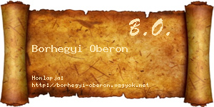 Borhegyi Oberon névjegykártya